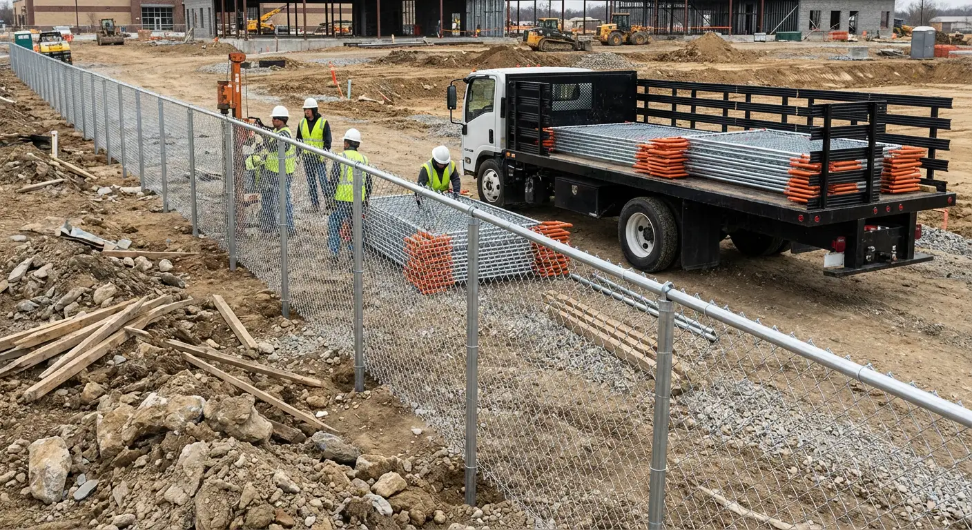 Post-Driven Construction Fence in Lincoln, CA