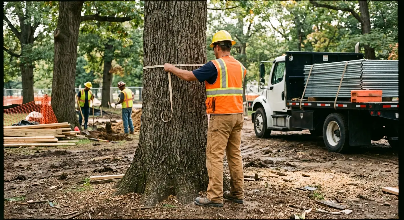Tree protection zone fencing installation in Lincoln, CA