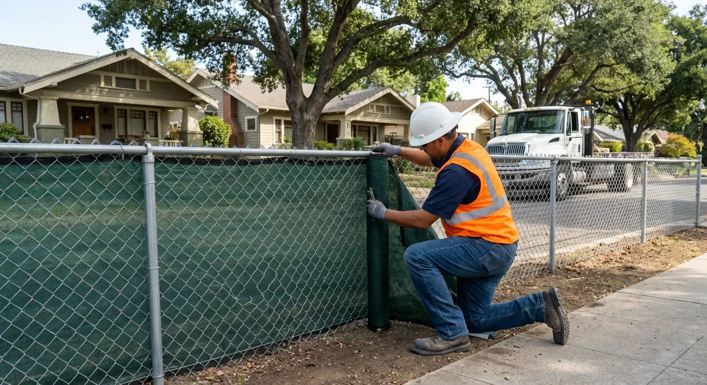 Temporary fence installation in Lincoln