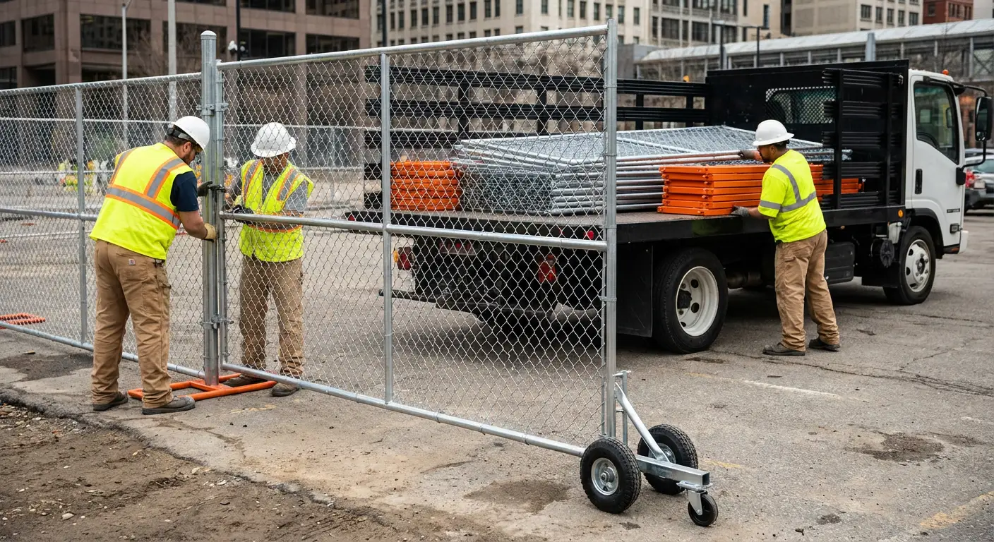 Temporary gate rental installation site in Lincoln