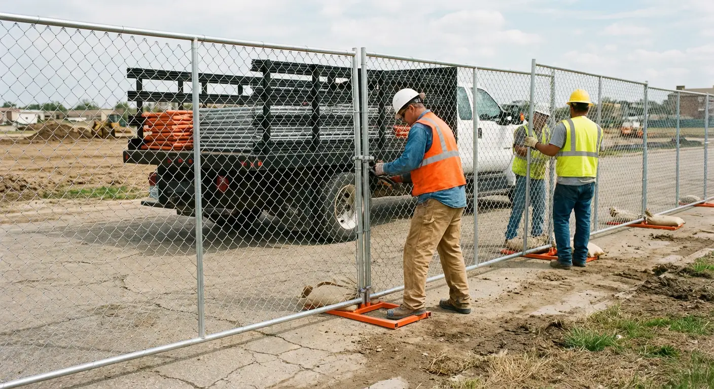 Temporary fencing deployment in Lincoln, CA