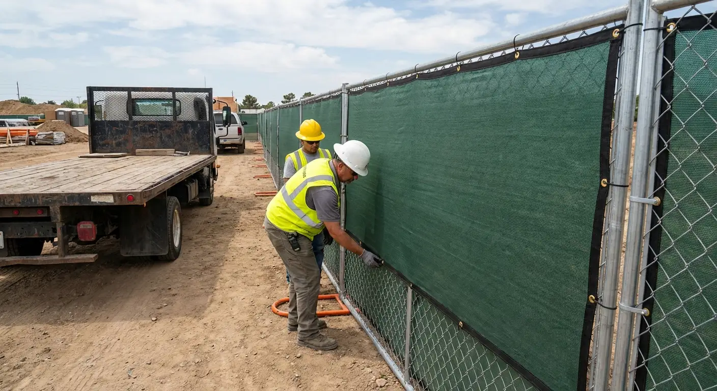 Temporary fence and barricade delivery truck in Lincoln, CA